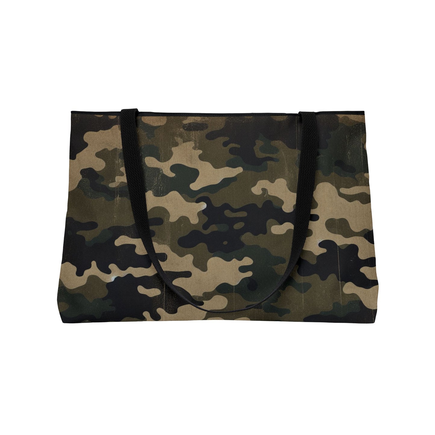 Black and Dark Green Camo - XL Weekender Tote Bag