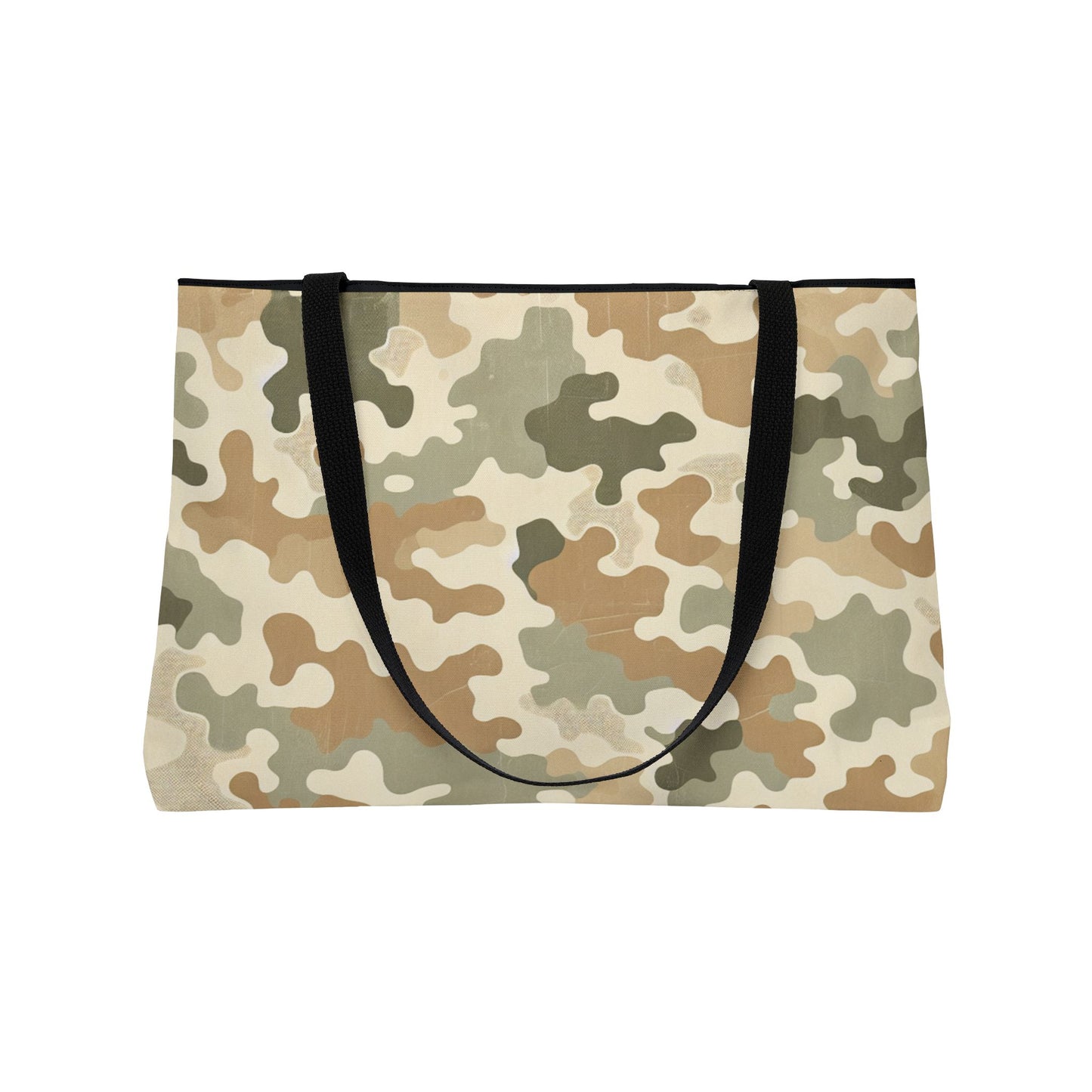 Black and Distressed Sand Camo - XL Weekender Tote Bag