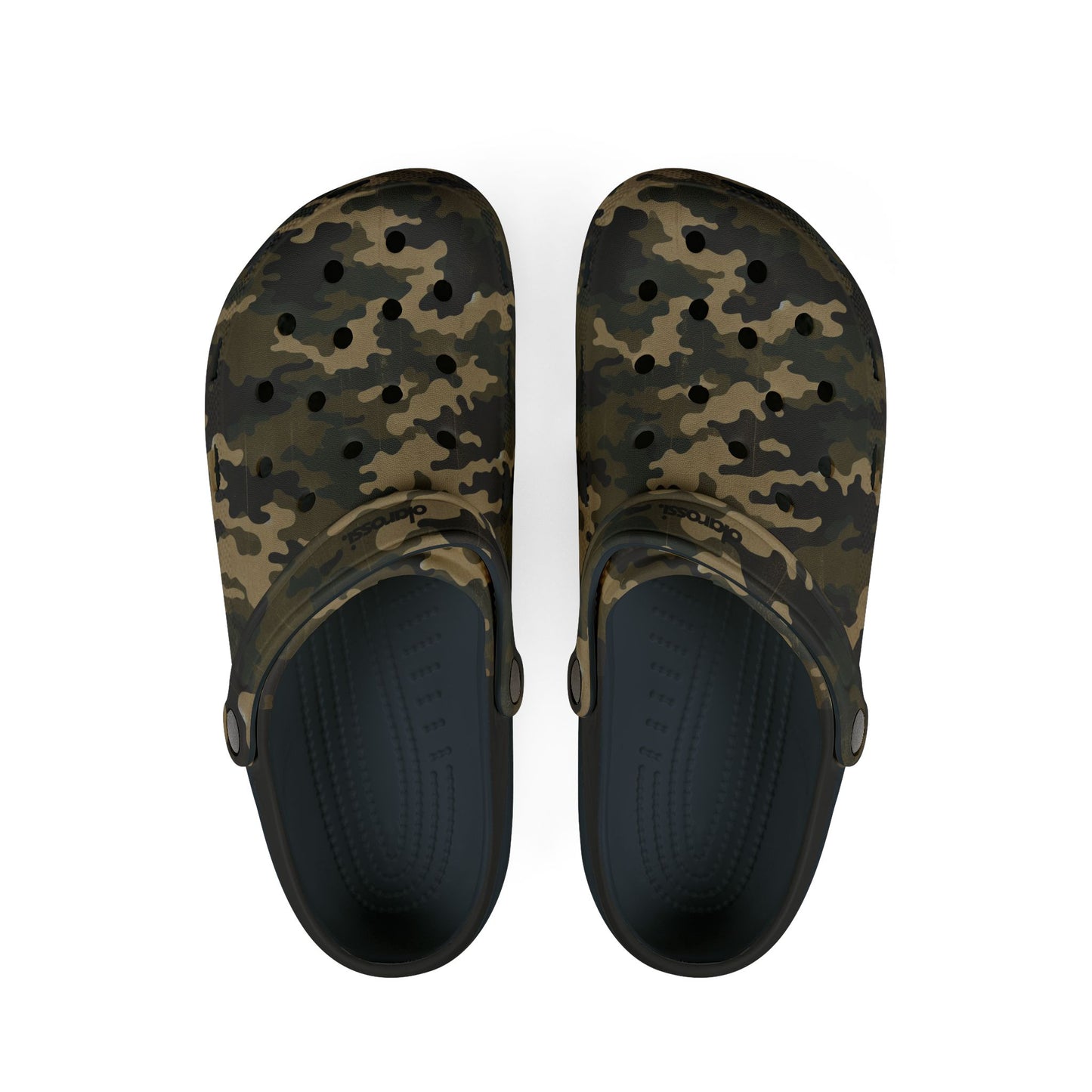 Black and Dark Green Camo - Foam Clogs