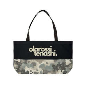 Black and Distressed Grey Camo - XL Weekender Tote Bag