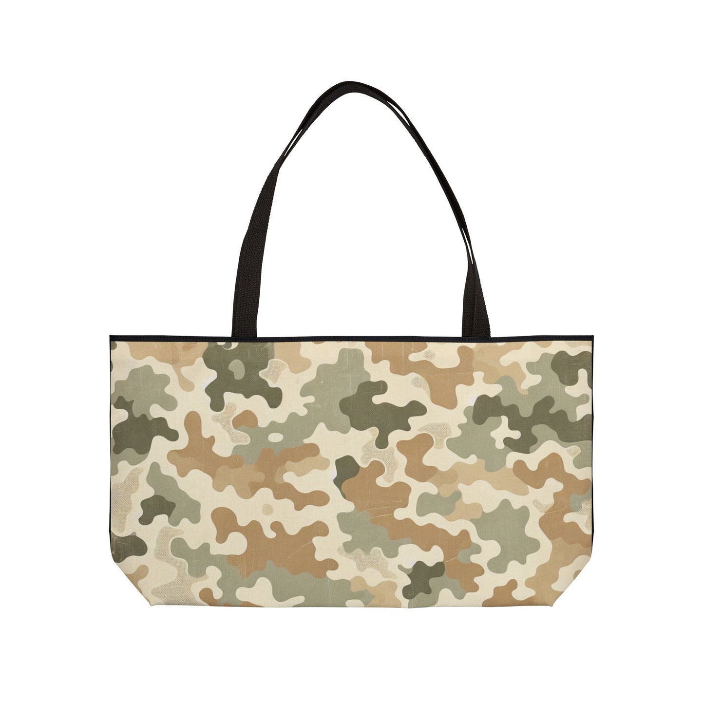 Black and Distressed Sand Camo - XL Weekender Tote Bag