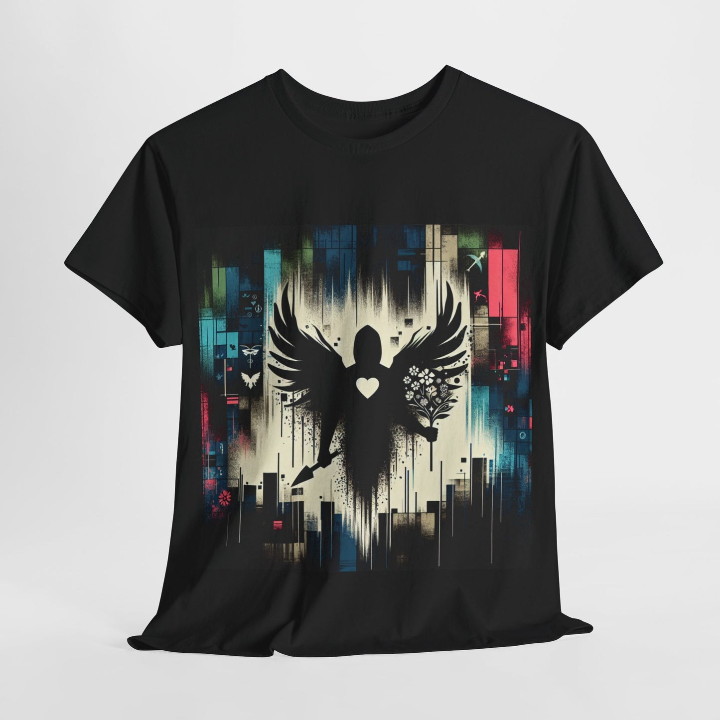 Black Fallen Angel To Front T-Shirt