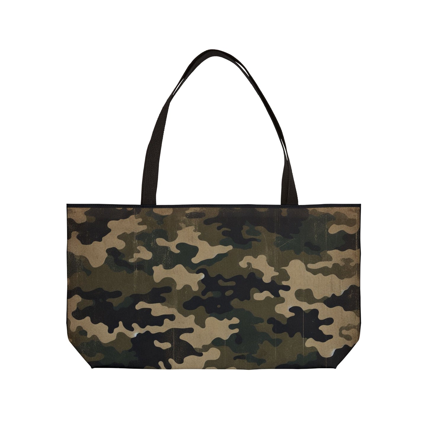 Black and Dark Green Camo - XL Weekender Tote Bag