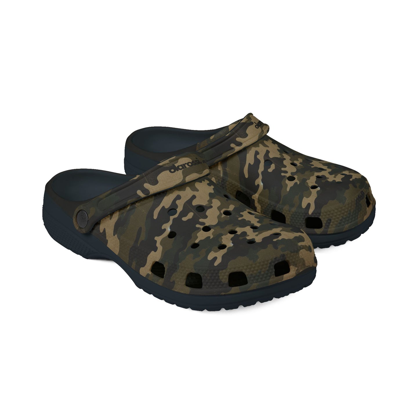 Black and Dark Green Camo - Foam Clogs